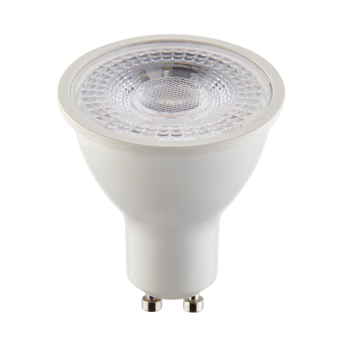 Saxby 114564 GU10 LED 4.8W 2700K/350LM 4.8W Matt white plastic & clear prismatic pc 4.8W LED GU10 Warm White