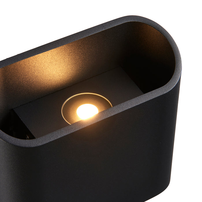 Saxby 114574 Nocula CCT IP54 5W Matt black paint & clear glass 2 x 5W LED module (COB) CCT - westbasedirect.com