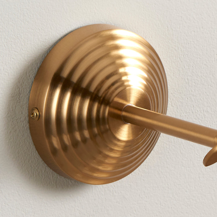 Endon 115063 Obelisk Wing Wall Fitting Brushed aged brass plate 7W LED B22 (Required) - westbasedirect.com