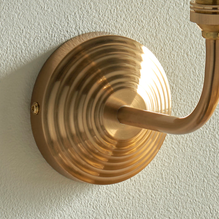 Endon 115064 Obelisk Arc Wall Fitting Brushed aged brass plate 7W LED B22 (Required) - westbasedirect.com