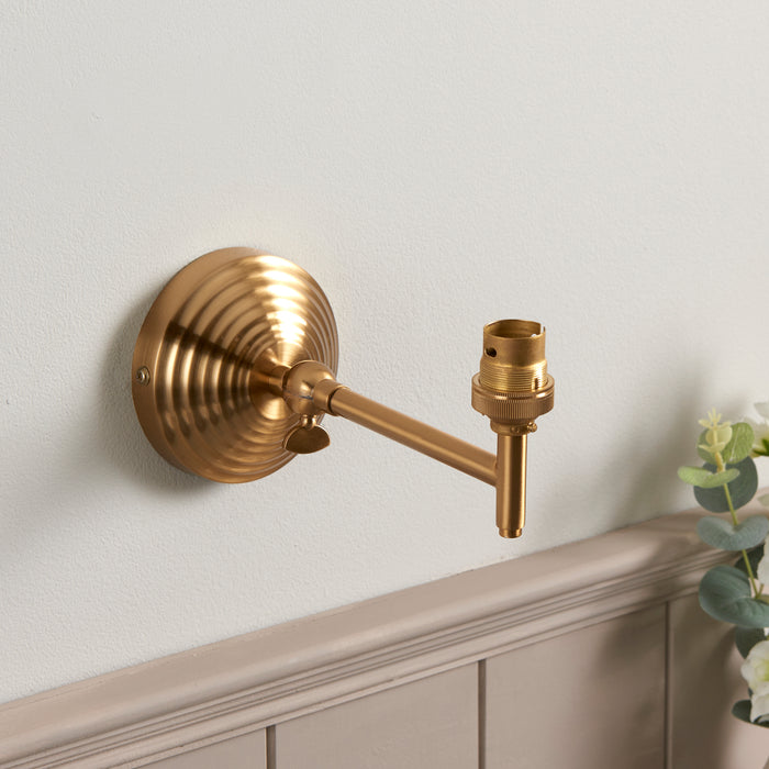 Endon 115065 Obelisk Fold Wall Fitting Brushed aged brass plate 7W LED B22 (Required) - westbasedirect.com