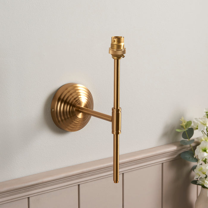 Endon 115066 Obelisk T Bar Wall Fitting Brushed aged brass plate 7W LED B22 (Required) - westbasedirect.com