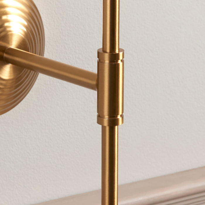 Endon 115066 Obelisk T Bar Wall Fitting Brushed aged brass plate 7W LED B22 (Required) - westbasedirect.com