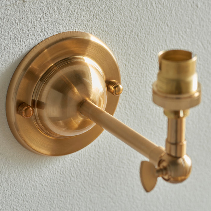 Endon 115067 Dome Wing Wall Fitting Brushed aged brass plate 7W LED B22 (Required) - westbasedirect.com