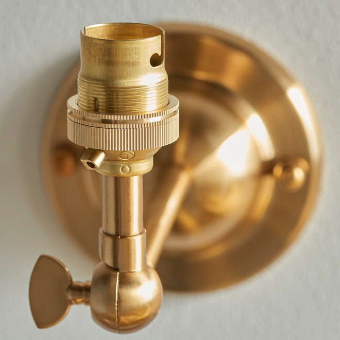 Endon 115067 Dome Wing Wall Fitting Brushed aged brass plate 7W LED B22 (Required) - westbasedirect.com