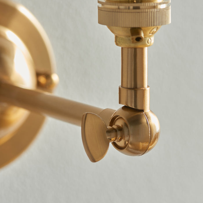 Endon 115067 Dome Wing Wall Fitting Brushed aged brass plate 7W LED B22 (Required) - westbasedirect.com