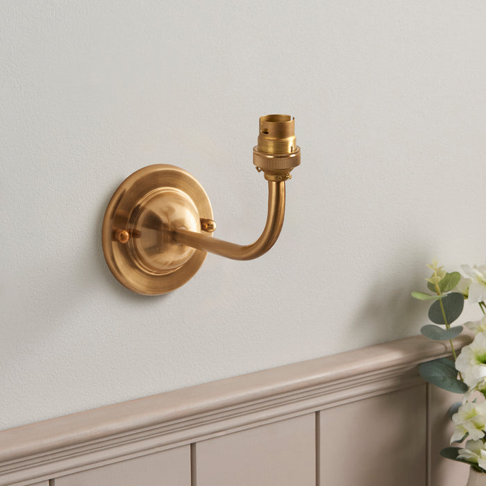 Endon 115068 Dome Arc Wall Fitting Brushed aged brass plate 7W LED B22 (Required) - westbasedirect.com
