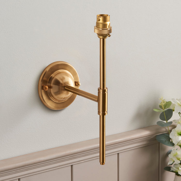 Endon 115070 Dome T Bar Wall Fitting Brushed aged brass plate 7W LED B22 (Required) - westbasedirect.com