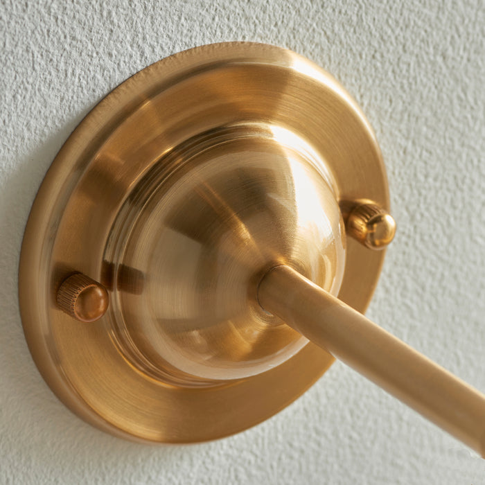 Endon 115070 Dome T Bar Wall Fitting Brushed aged brass plate 7W LED B22 (Required) - westbasedirect.com