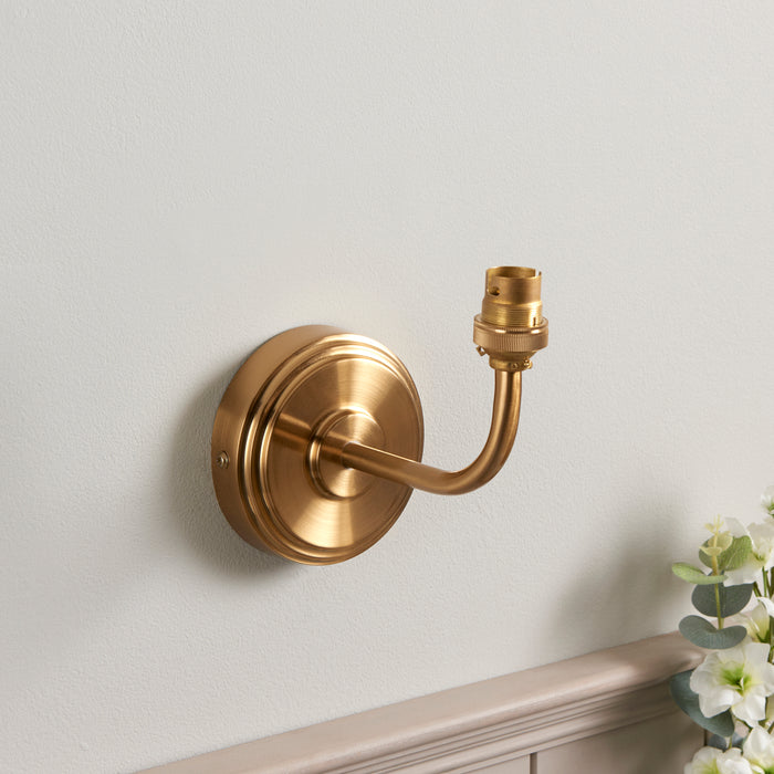 Endon 115072 Step Arc Wall Fitting Brushed aged brass plate 7W LED B22 (Required) - westbasedirect.com