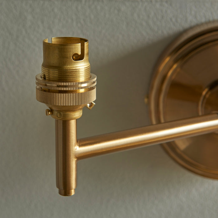 Endon 115073 Step Fold Wall Fitting Brushed aged brass plate 7W LED B22 (Required) - westbasedirect.com
