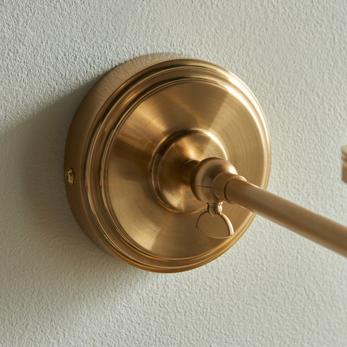 Endon 115073 Step Fold Wall Fitting Brushed aged brass plate 7W LED B22 (Required) - westbasedirect.com