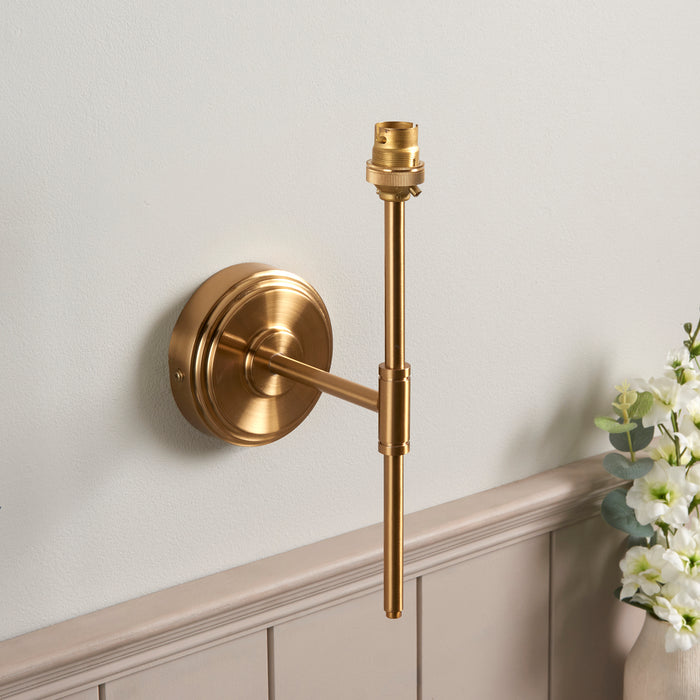 Endon 115074 Step T Bar Wall Fitting Brushed aged brass plate 7W LED B22 (Required) - westbasedirect.com