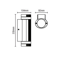 Forum Zink ZN-35594-BLK Helix GU10 IP44 Aluminium Up & Down Wall Light Black 35W Max. - westbasedirect.com