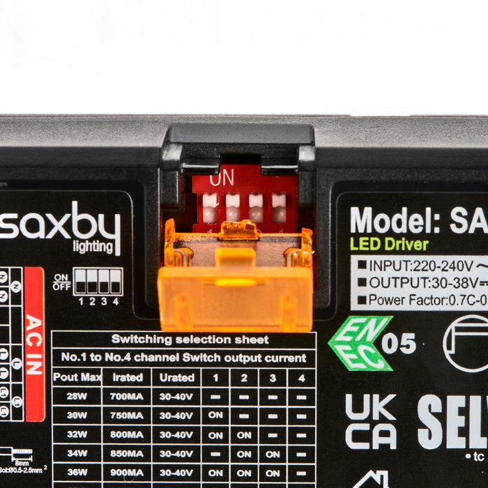 Saxby 118617 28W-40W Wattage Selectable Constant Current LED Driver Dimmable
