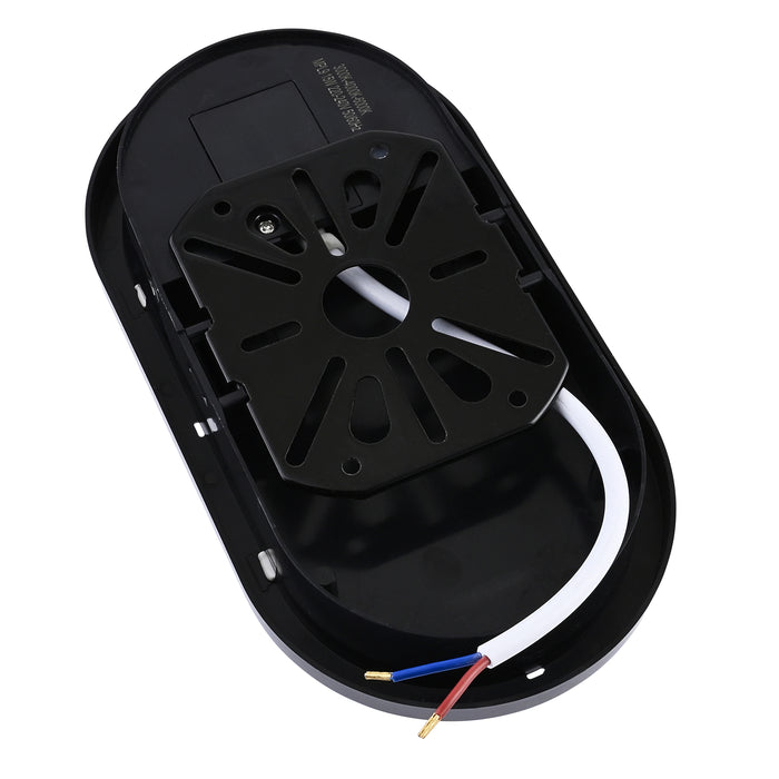 Saxby 118826 Pillo Plus CCT 15W IP65 Oval LED Bulkhead 3000K/4000K/6000K - Black