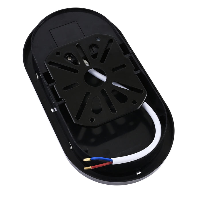 Saxby 118827 Pillo Plus CCT 15W IP65 Oval LED Bulkhead PIR 3000K/4000K/6000K - Black