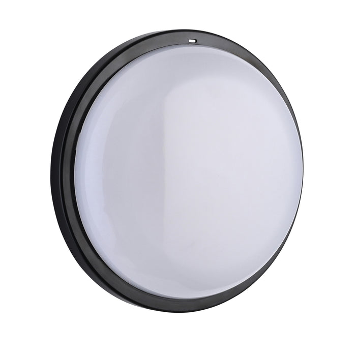 Saxby 118828 Rond Plus CCT 15W IP65 Circular LED Bulkhead 3000K/4000K/6000K - Black