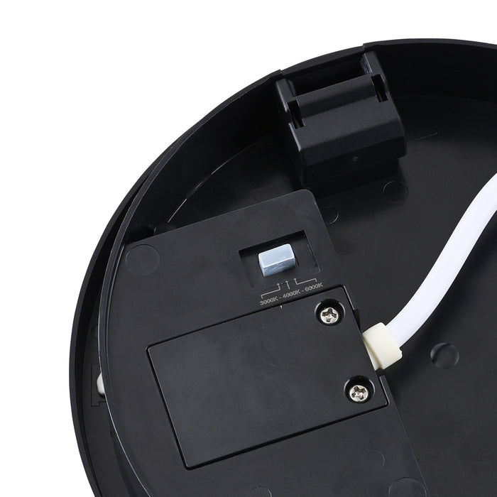 Saxby 118829 Rond Plus CCT 15W IP65 Circular LED Bulkhead PIR 3000K/4000K/6000K - Black