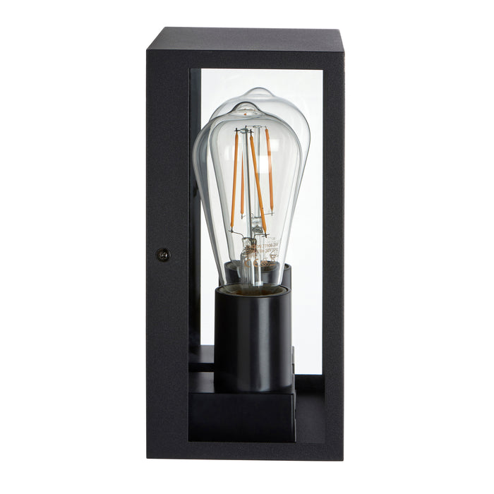 Saxby 118838 Breton 10W IP44 E27 Twin Wall Light Dimmable - Matt Black (Lamp Not Included)