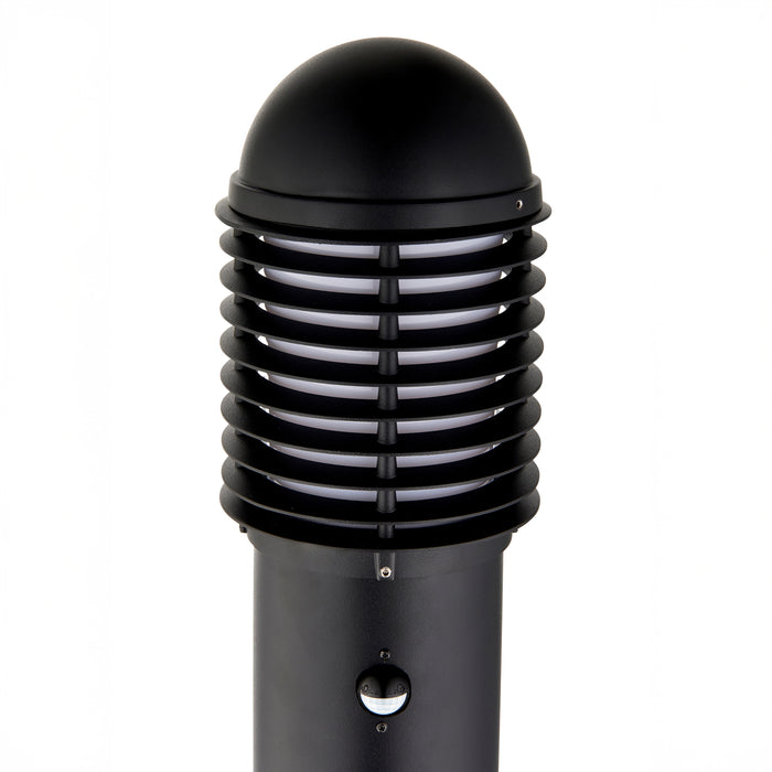 Saxby 119100 Louvre 1000mm 15W E27 IP44 LED Bollard PIR - Matt Black (Lamp Not Included)
