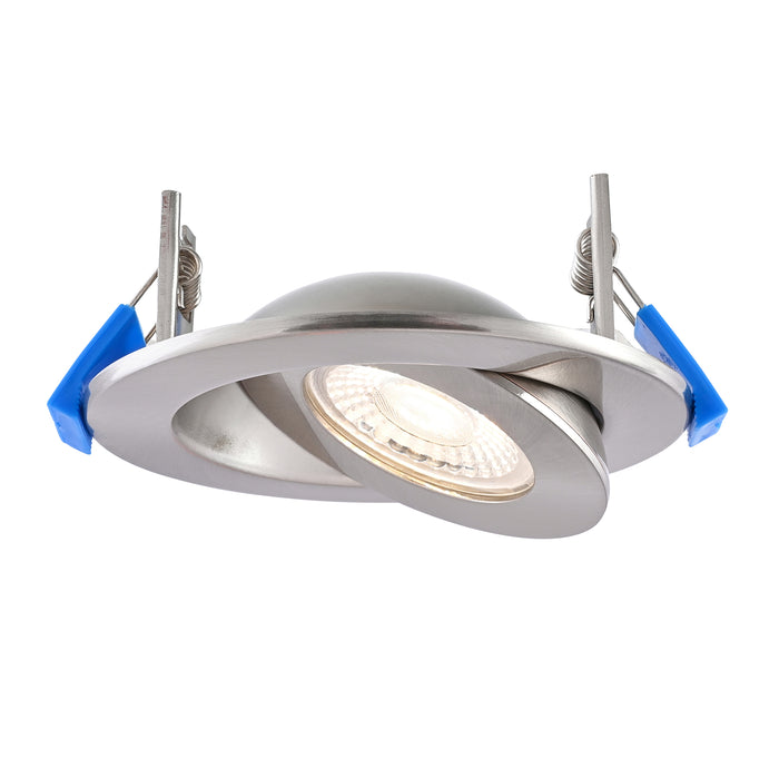 Saxby 119101 Shield360 CCT Tri Wattage 4W/6W/8W IP44 LED Adjustable Fire Rated Downlight 2700K/3000K/4000K/6000K - Satin Nickel