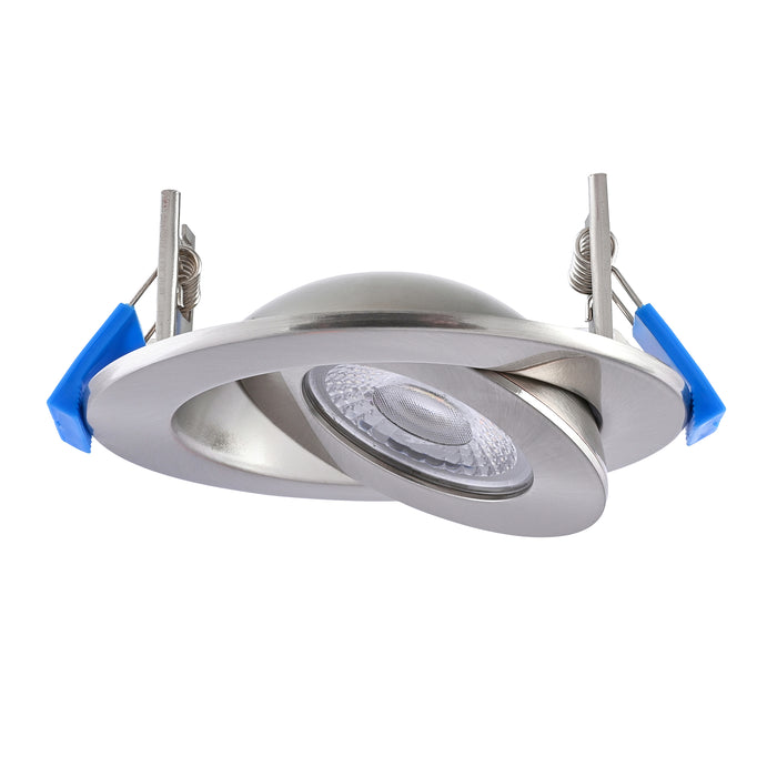 Saxby 119101 Shield360 CCT Tri Wattage 4W/6W/8W IP44 LED Adjustable Fire Rated Downlight 2700K/3000K/4000K/6000K - Satin Nickel