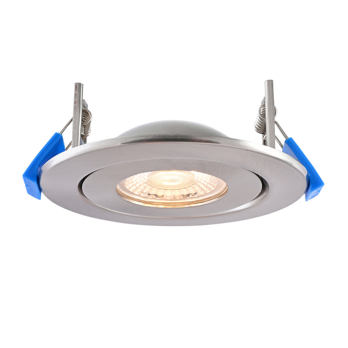 Saxby 119101 Shield360 CCT Tri Wattage 4W/6W/8W IP44 LED Adjustable Fire Rated Downlight 2700K/3000K/4000K/6000K - Satin Nickel