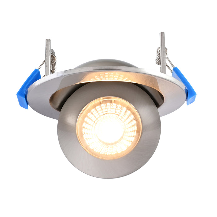 Saxby 119101 Shield360 CCT Tri Wattage 4W/6W/8W IP44 LED Adjustable Fire Rated Downlight 2700K/3000K/4000K/6000K - Satin Nickel
