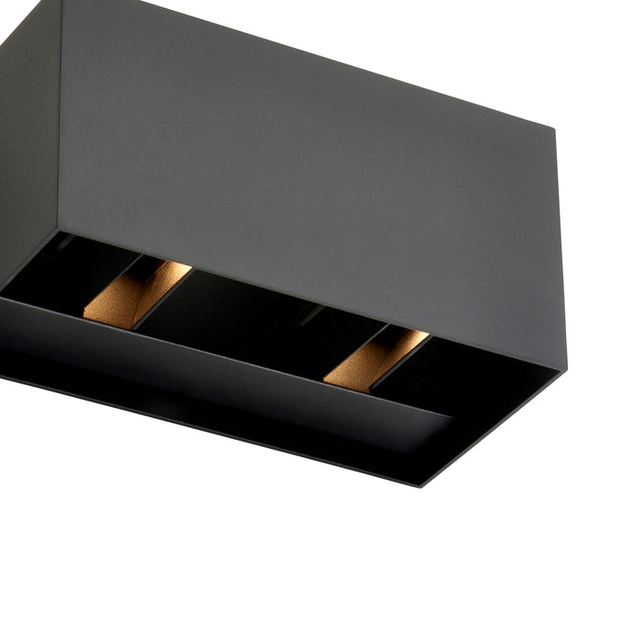 Saxby 120374 Glover CCT 10W IP54 Twin LED Wall Light 3000K/4000K/6500K - Black