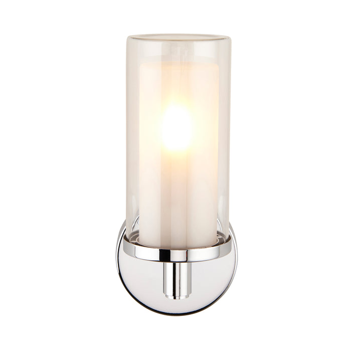 Saxby 120814 Sten IP44 6W E14 Single Bathroom Wall Light - Chrome (Lamp Not Included)