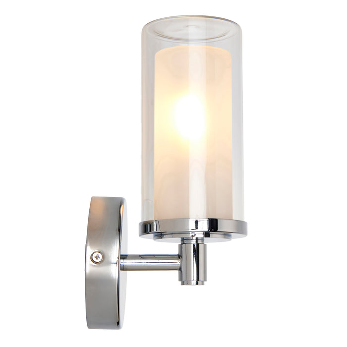 Saxby 120814 Sten IP44 6W E14 Single Bathroom Wall Light - Chrome (Lamp Not Included)