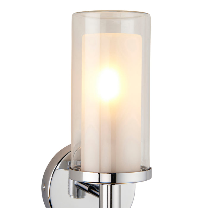 Saxby 120814 Sten IP44 6W E14 Single Bathroom Wall Light - Chrome (Lamp Not Included)