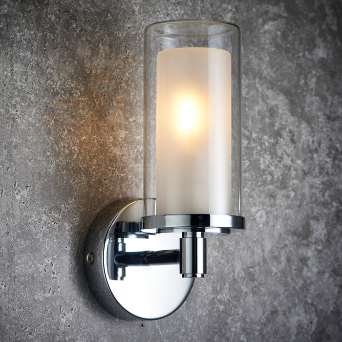 Saxby 120814 Sten IP44 6W E14 Single Bathroom Wall Light - Chrome (Lamp Not Included)