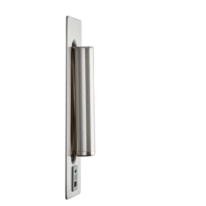 Saxby 120963 Lumos 3W IP20 Adjustable LED Wall Light with USB A+C 3000K - Stainless Steel
