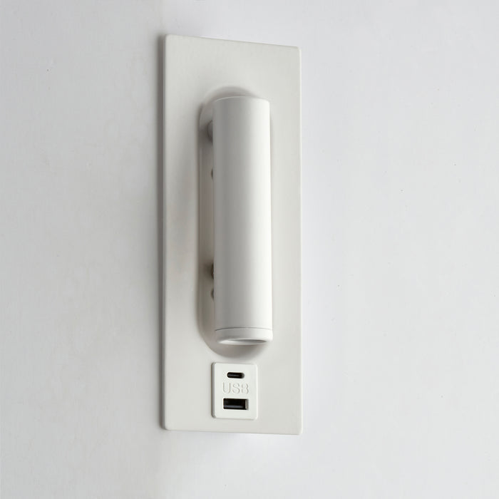 Saxby 120964 Lumos 3W IP20 Adjustable LED Wall Light with USB A+C 3000K - Matt White
