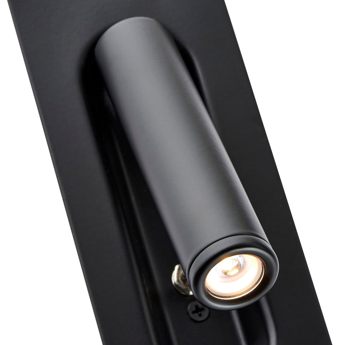 Saxby 120965 Lumos 3W IP20 Adjustable LED Wall Light with USB A+C 3000K - Matt Black
