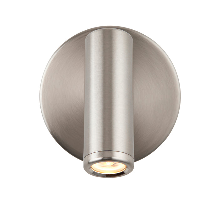 Saxby 120966 Lumos Mini 3W IP20 Adjustable LED Wall Light with USB C 3000K - Stainless Steel
