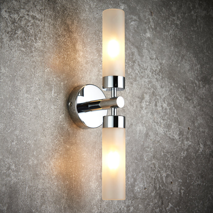 Saxby 121016 Frost IP44 6W E14 Up & Down Bathroom Wall Light - Chrome (Lamp Not Included)