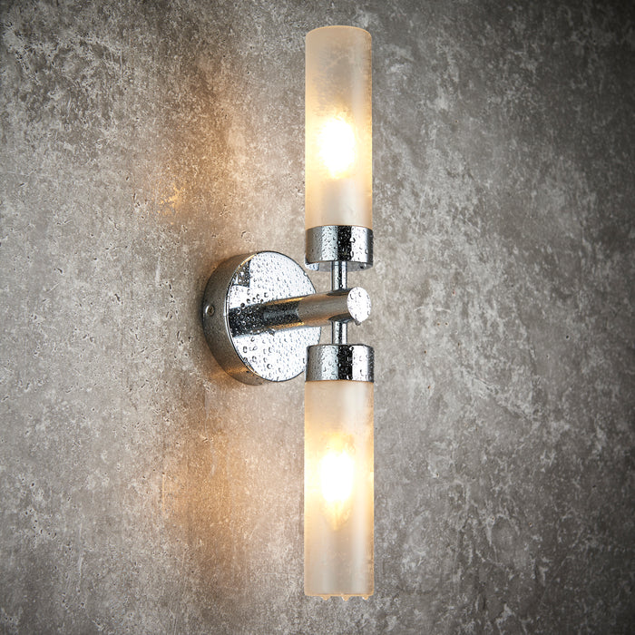 Saxby 121016 Frost IP44 6W E14 Up & Down Bathroom Wall Light - Chrome (Lamp Not Included)