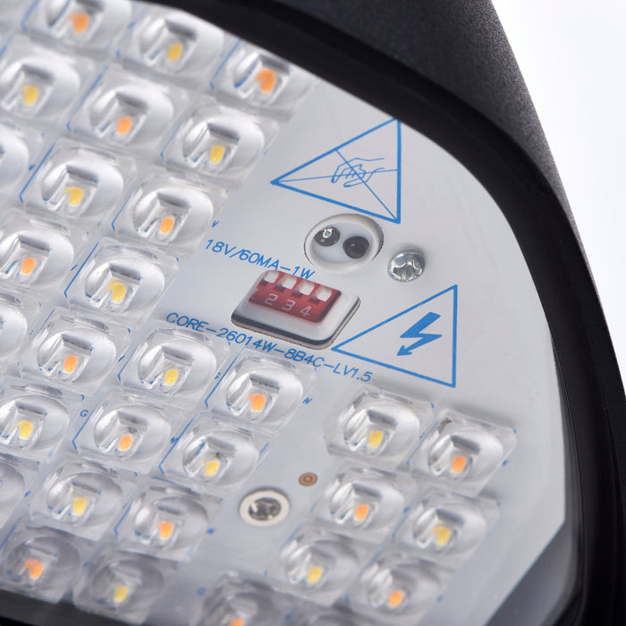 Saxby 121022 Forge CCT 8W/14W IP65 LED Wall Pack Photocell 2700K/3000K/4000K/6000K - Matt Black