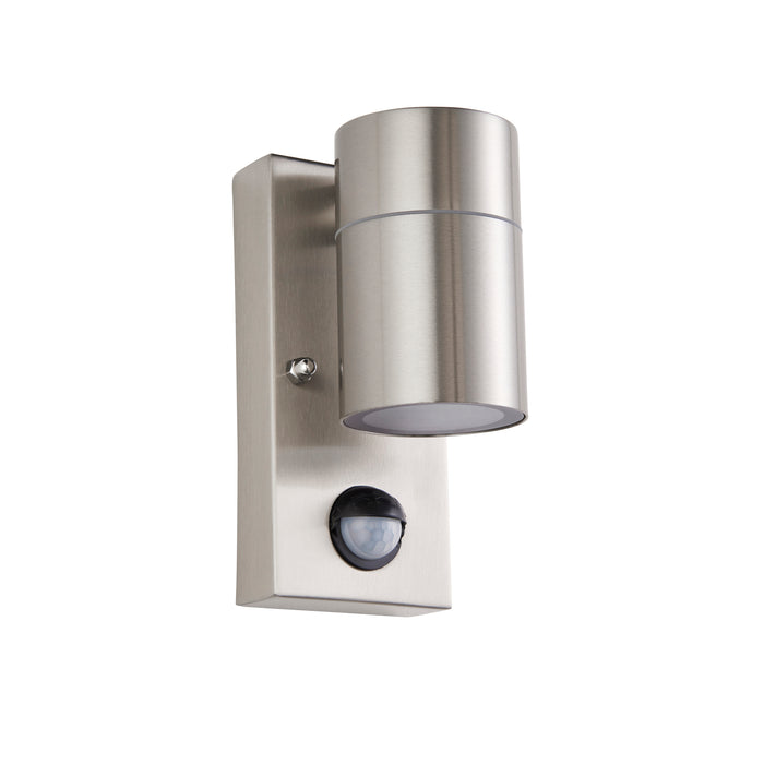 Saxby 121027 Scope GU10 IP65 Fixed Single Wall Light with PIR & Photocell - Stainless Steel (Lamp Not Included)