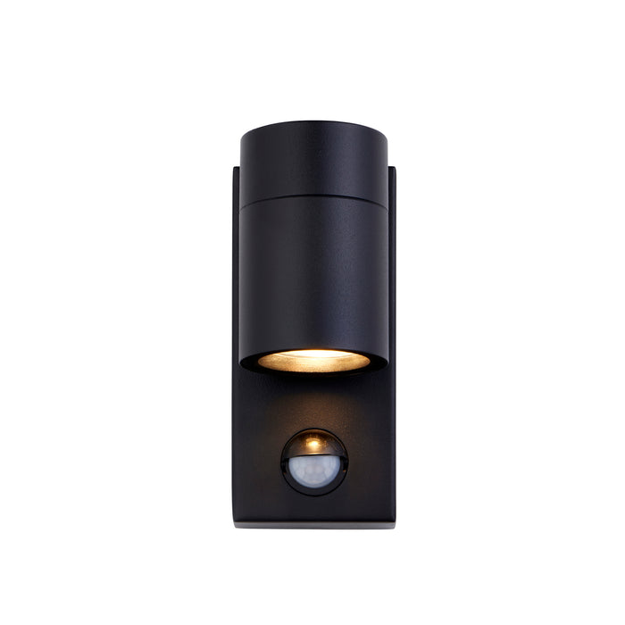 Saxby 121027 Scope GU10 IP65 Aluminium Fixed Single Wall Light with PIR & Photocell - Matt Black (Lamp Not Included)
