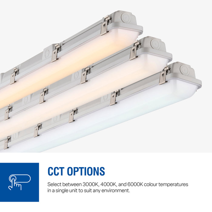 Saxby 122362 LinX65 18W/23W/28W/33W 4ft CCT IP65 LED Anti-Corrosive Batten Emergency 3000K/4000K/6000K