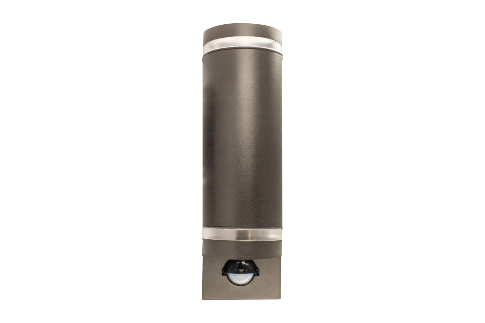 Integral ILDED062 Outdoor Stainless Steel Up And Down GU10 IP54 Wall Light with PIR Anthracite Grey