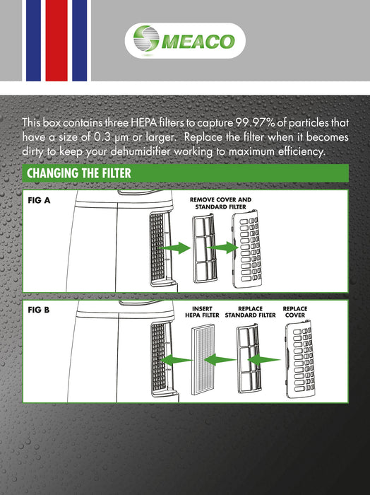 Meaco HEPA filter for 12L (Pack of 3 filters)