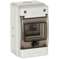 Wiska INDUBOX 1304R/W 4 Way IP65 Weatherproof Consumer Unit Enclosure, Light Grey