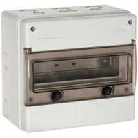 Wiska INDUBOX 1312R/W 12 Way IP65 Weatherproof Consumer Unit Enclosure, Light Grey