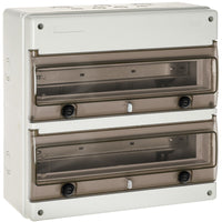 Wiska INDUBOX 1336R/W 36 Way IP65 Weatherproof Consumer Unit Enclosure, Light Grey