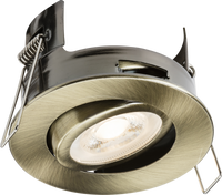 Knightsbridge FRNTAB FireNova IP20 Tilt GU10 Fire-Rated Open-Back Downlight - Antique Brass